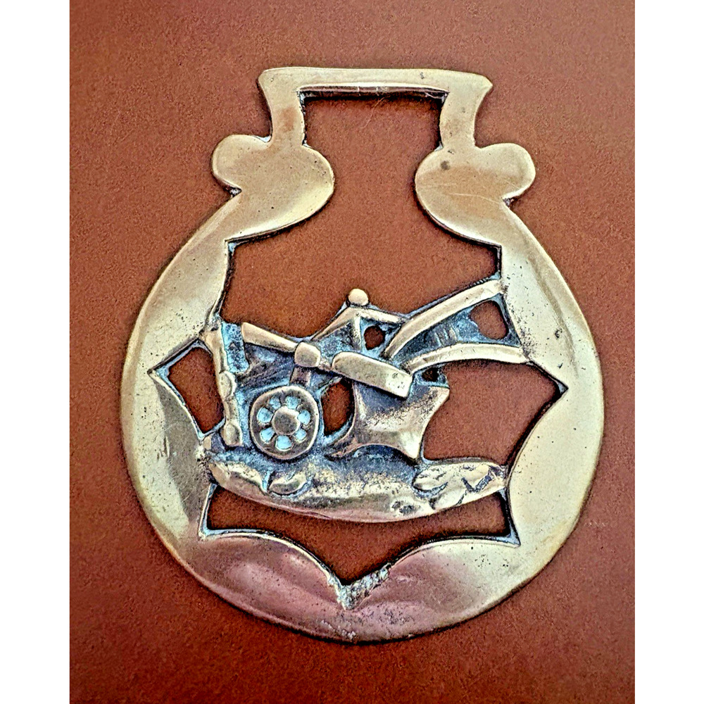 Vintage Brass Horse award bridle harness PLOUGH marked England Peerage Historic